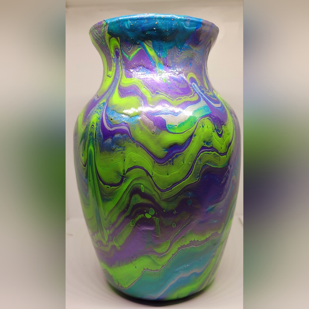 Handpainted glass vase